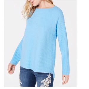 Style & Co Ribbed Boatneck Sweater XLarge Blue